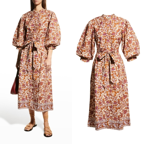 Love The Label Button Front Puff Sleeve Midi Dress - Picture 8 of 8